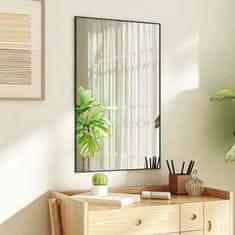 Vidaxl Ogledalo za vrata črno 50x80 cm steklo in aluminij