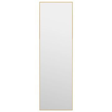 Vidaxl Ogledalo za vrata zlato 30x100 cm steklo in aluminij