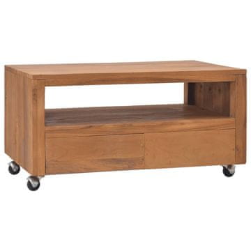 Vidaxl TV omarica s kolesi 80x50x42 cm trdna tikovina