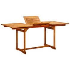 shumee Vrtna jedilna miza (120-170)x80x75 cm trden akacijev les