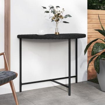 Vidaxl vidaXL Vrtna miza, črna, 100x50x75 cm, PE ratan