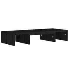 Vidaxl Stojalo za zaslon črno 60x24x10,5 cm trdna borovina