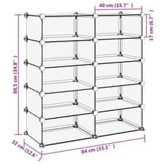 Vidaxl Stojalo za čevlje prozorno 84x32x88,5 cm PP