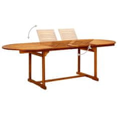 shumee Vrtna jedilna miza (160-240)x100x75 cm trden akacijev les
