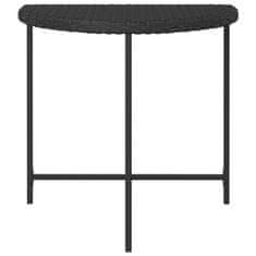 Vidaxl Vrtna mizica črna 80x50x75 cm poli ratan