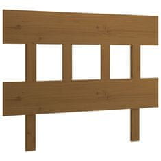 Vidaxl Posteljno vzglavje medeno rjavo 93,5x3x81 cm trdna borovina