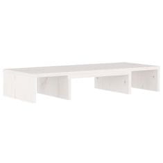 Vidaxl Stojalo za zaslon belo 60x24x10,5 cm trdna borovina
