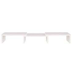 Vidaxl Stojalo za zaslon belo 60x24x10,5 cm trdna borovina