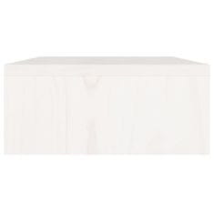 Vidaxl Stojalo za zaslon belo 60x24x10,5 cm trdna borovina