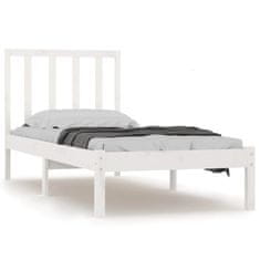 Vidaxl Posteljni okvir bel iz trdne borovine 90x200 cm