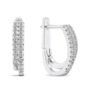 Brilio Silver Priljubljeni srebrni uhani s cirkoni EA483W