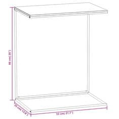 Vidaxl Stranska mizica bela 55x35x66 cm konstruiran les