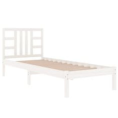 Vidaxl Posteljni okvir bel iz trdnega lesa 90x190 cm 3FT