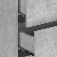 Greatstore Posteljno vzglavje z omaricami betonsko siv konstruiran les