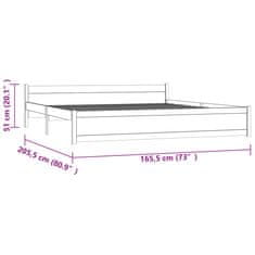 Vidaxl Posteljni okvir iz trdnega lesa 160x200 cm