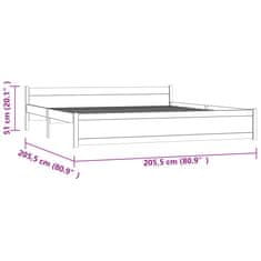 Vidaxl Posteljni okvir iz trdnega lesa 200x200 cm