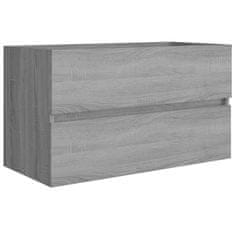 Vidaxl Omarica za umivalnik siva sonoma 80x38,5x45 cm konstruiran les