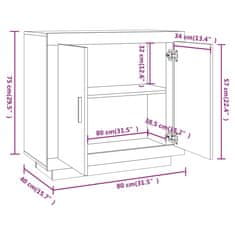 Vidaxl Komoda bela 80x40x75 cm konstruiran les