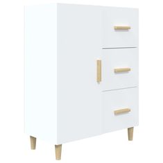 Vidaxl Komoda bela 69,5x34x90 cm inženirski les