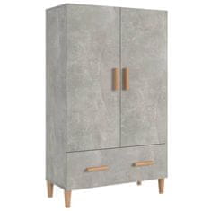 Vidaxl Visoka omarica betonsko siva 70x31x115 cm konstruiran les