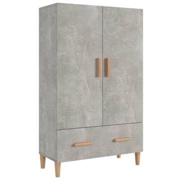 Vidaxl Visoka omarica betonsko siva 70x31x115 cm konstruiran les