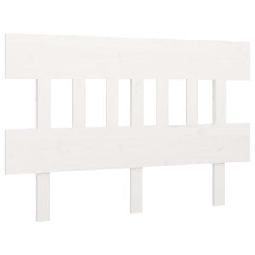 Vidaxl Posteljno vzglavje belo 123,5x3x81 cm trdna borovina