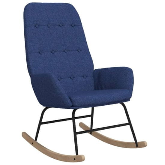 Vidaxl Gugalni stol modro blago