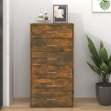 Vidaxl vidaXL Predalnik s 6 predali dimljen hrast 50x34x96 cm