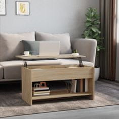 Vidaxl Klubska mizica sonoma hrast 102x50x52,5 cm konstruiran les