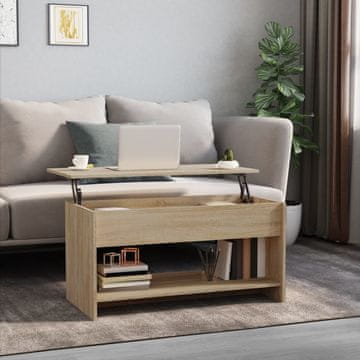 Vidaxl Klubska mizica sonoma hrast 102x50x52,5 cm konstruiran les