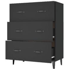 Vidaxl Komoda črna 69,5x34x90 cm inženirski les