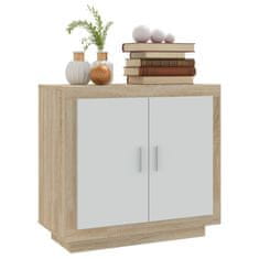 Vidaxl Komoda bela in sonoma hrast 80x40x75 cm konstruiran les