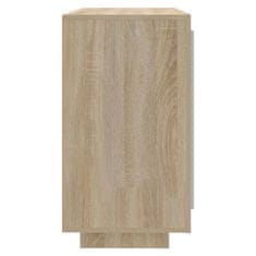 Vidaxl Komoda bela in sonoma hrast 80x40x75 cm konstruiran les