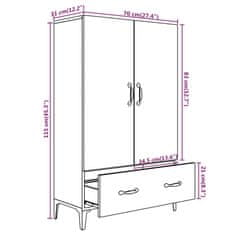 Vidaxl Visoka omarica sonoma hrast 70x31x115 cm konstruiran les
