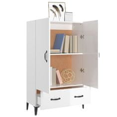 Vidaxl Visoka omarica visok sijaj bela 70x31x115 cm konstruiran les