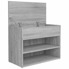 Vidaxl Klop za čevlje siva sonoma 60x30x45 cm konstruiran les