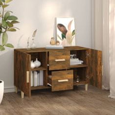 Vidaxl Komoda dimljeni hrast 100x36x60 cm inženirski les