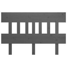 Vidaxl Posteljno vzglavje sivo 143,5x3x81 cm trdna borovina