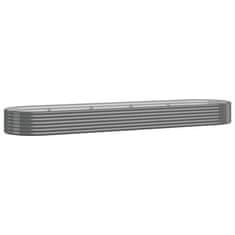 Vidaxl Visoka greda iz cinkanega jekla 396x100x36 cm siva