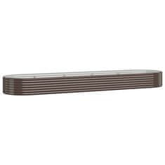 Vidaxl Visoka greda iz cinkanega jekla 396x100x36 cm rjava
