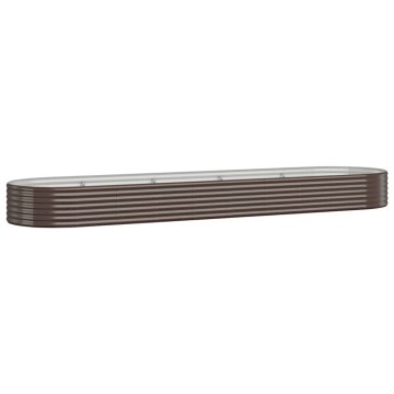 Vidaxl Visoka greda iz cinkanega jekla 396x100x36 cm rjava