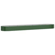 Vidaxl Visoka greda iz cinkanega jekla 507x100x36 cm zelena