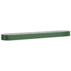 Vidaxl Visoka greda iz cinkanega jekla 544x100x36 cm zelena
