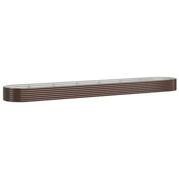 Vidaxl Visoka greda iz cinkanega jekla 544x100x36 cm rjava