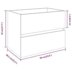 Vidaxl Omarica za umivalnik rjavi hrast 60x38,5x45 cm konstruiran les