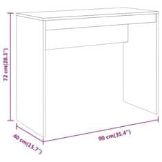 Vidaxl Pisalna miza siva sonoma 90x40x72 cm konstruiran les