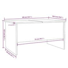 Vidaxl Klubska mizica sonoma hrast 80x50x42,5 cm konstruiran les