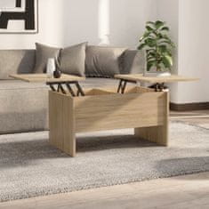 Vidaxl Klubska mizica sonoma hrast 80x50x42,5 cm konstruiran les