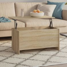 Vidaxl Klubska mizica sonoma hrast 102x55,5x52,5 cm konstruiran les