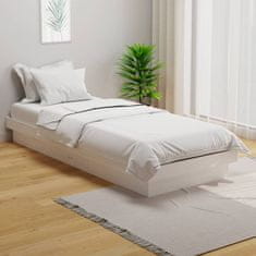 Vidaxl Posteljni okvir bel iz trdnega lesa 75x190 cm 2FT6